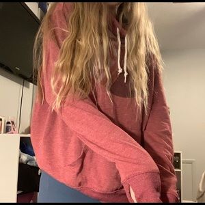 a cotton red loose turtle neck